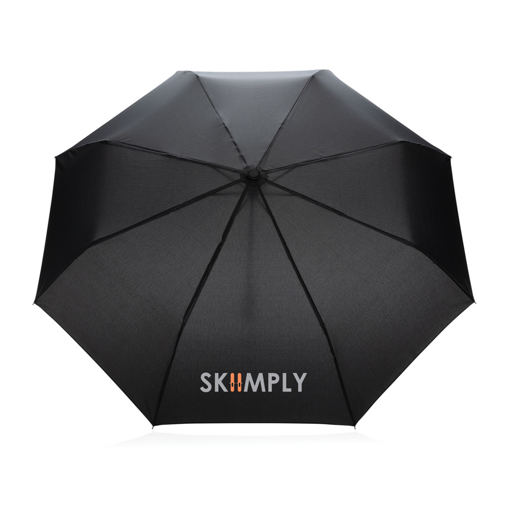 20.5" Impact AWARE™ RPET 190T Pongee bamboo mini umbrella