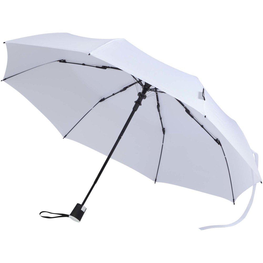 Agnes 21" foldable auto open RPET umbrella - White