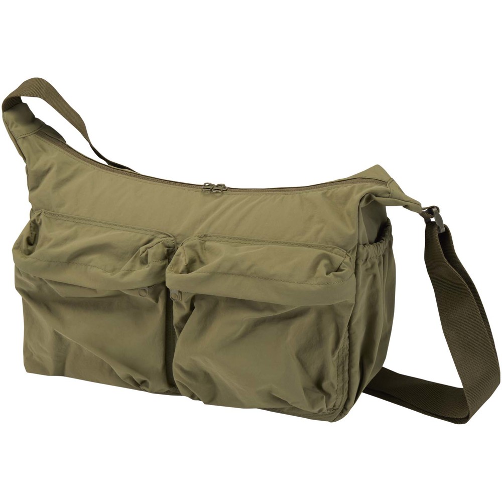 Calli 13" GRS recycled nylon laptop messenger bag - forest green