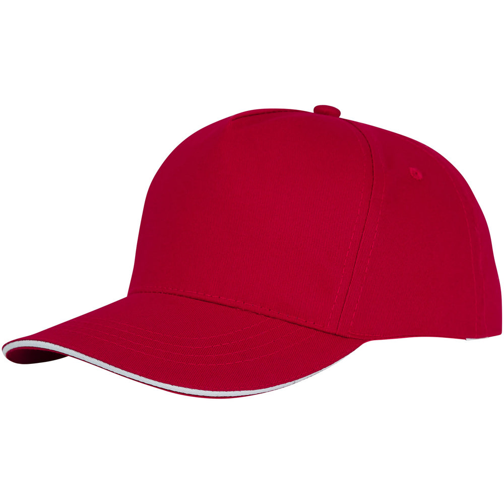 Ceto 5 panel 175 g/m2 sandwich cap - Red