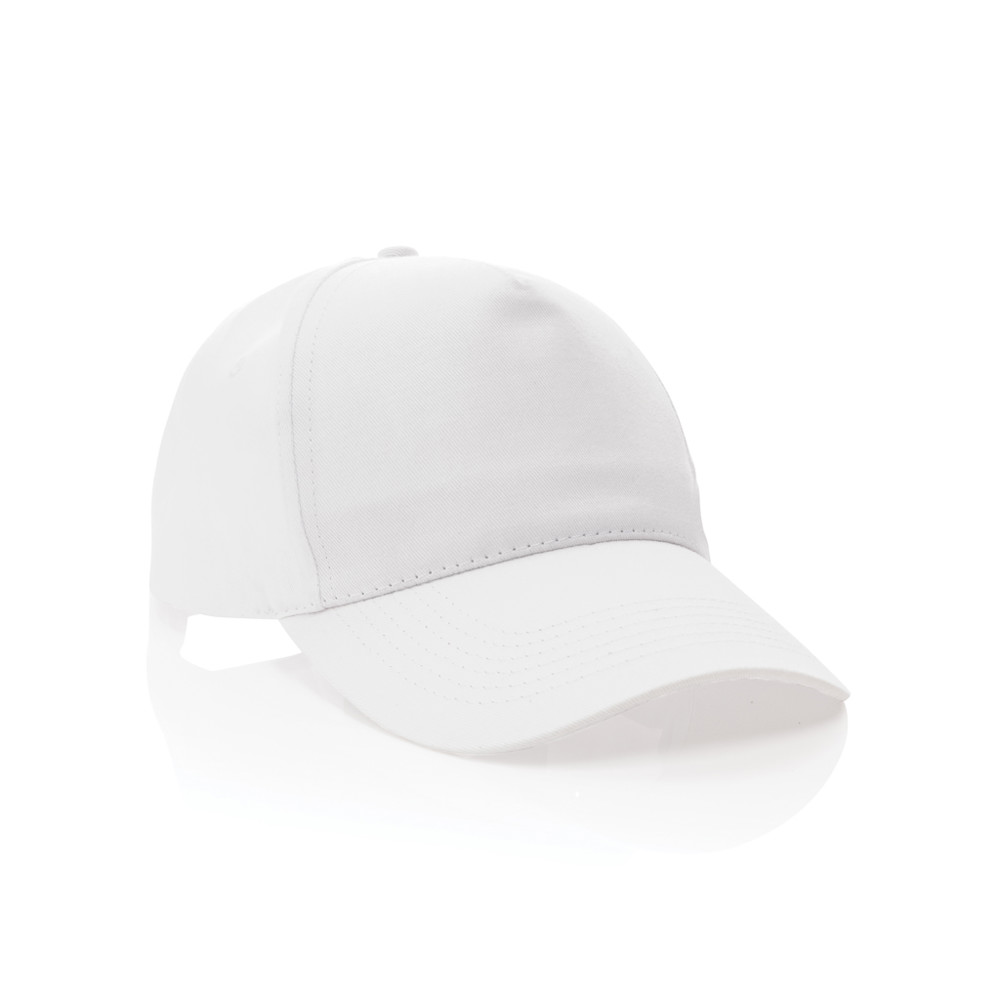 Impact 5 panel 190gr Recycled cotton cap with AWARE™ tracer - white (± PMS White)