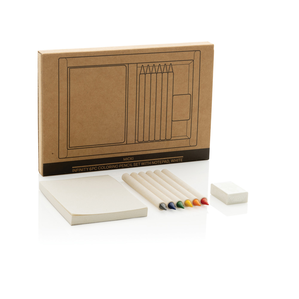 Micki GRS infinity 6pc colouring pencil set with notepad