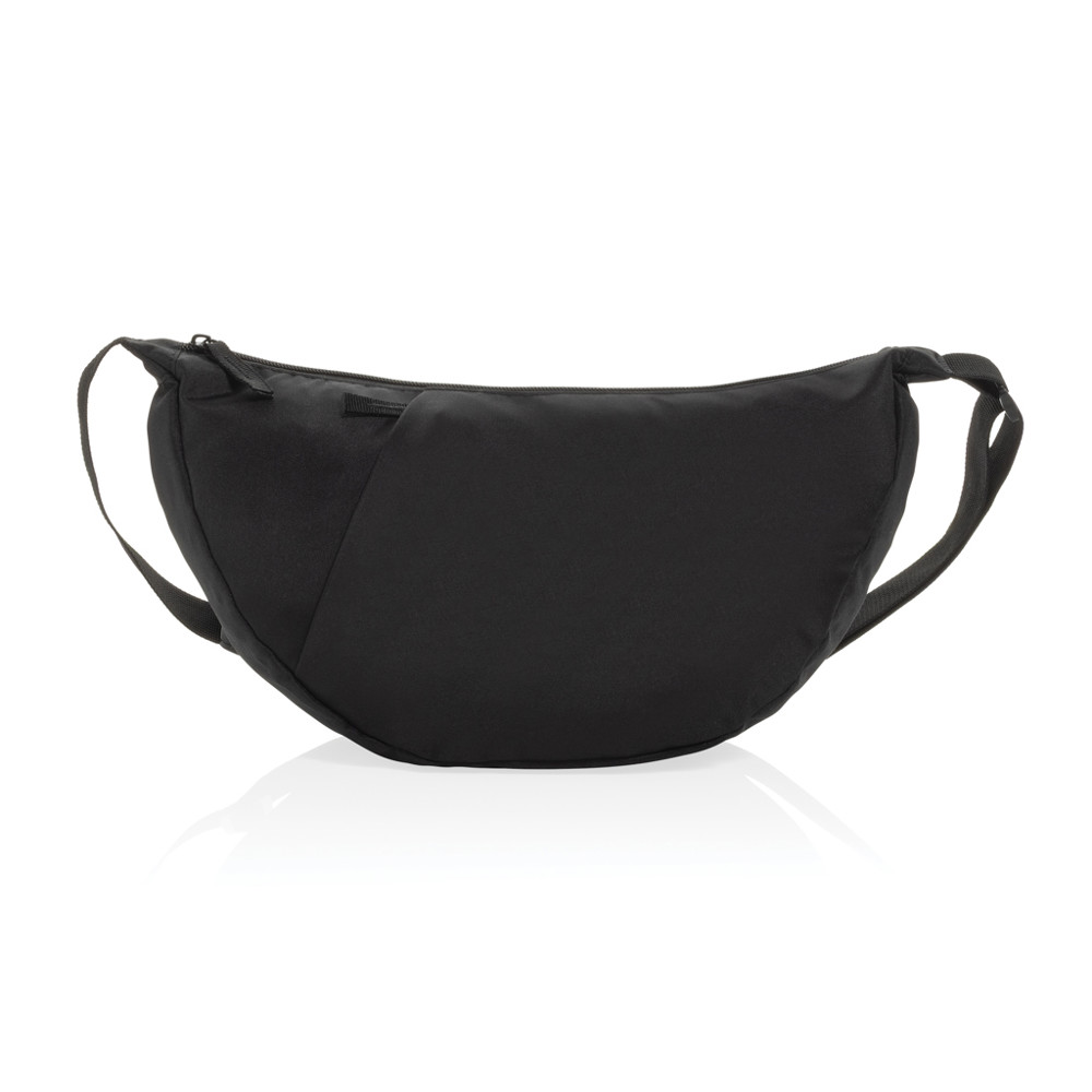 Crescent XL AWARE™ RPET half moon sling bag - black (± PMS Black)