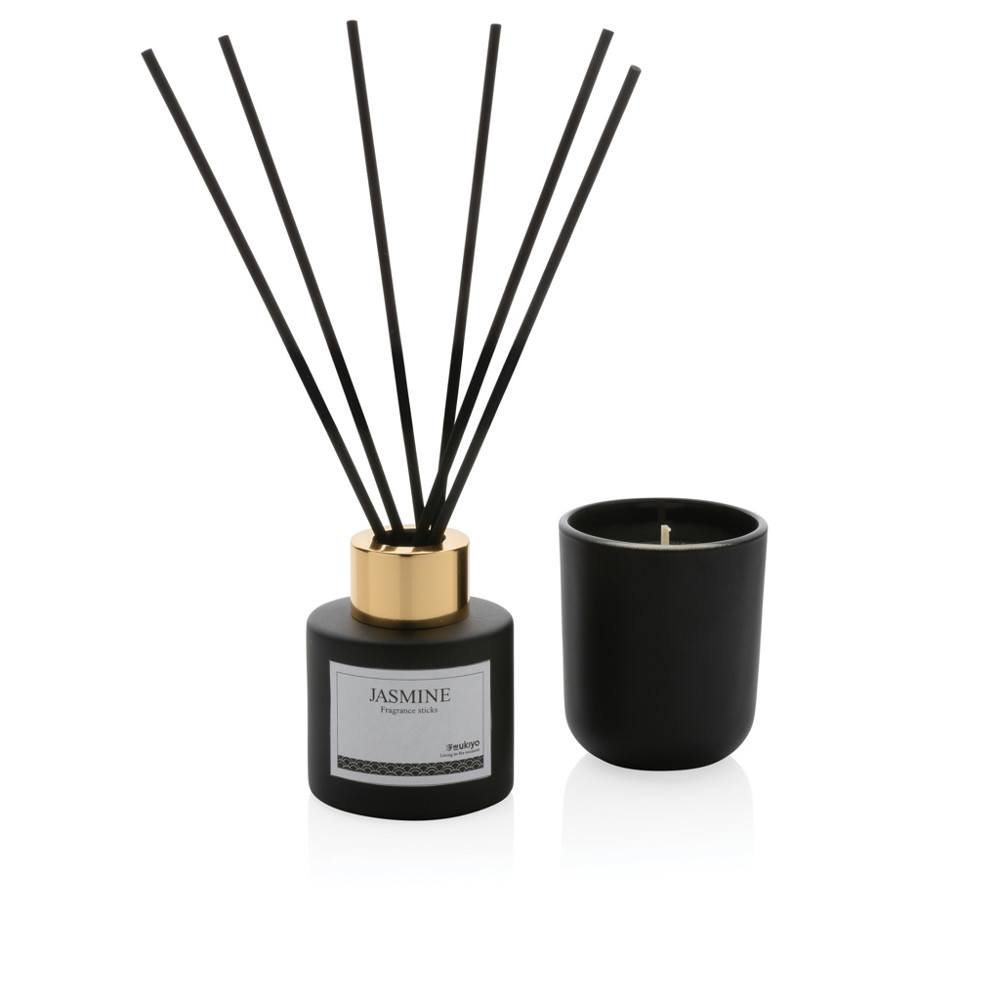 Ukiyo candle and fragrance sticks gift set - black (± PMS Black)