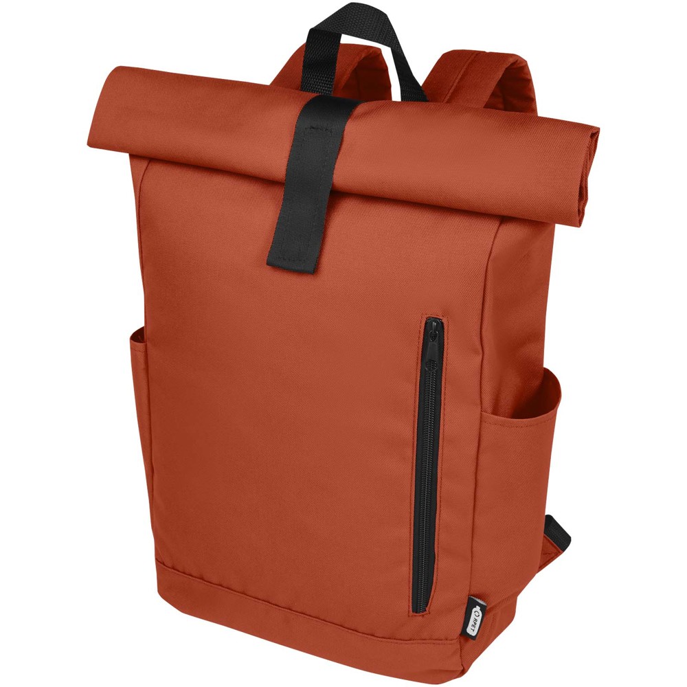 Byron 15.6" GRS RPET roll-top backpack 18L - Brick