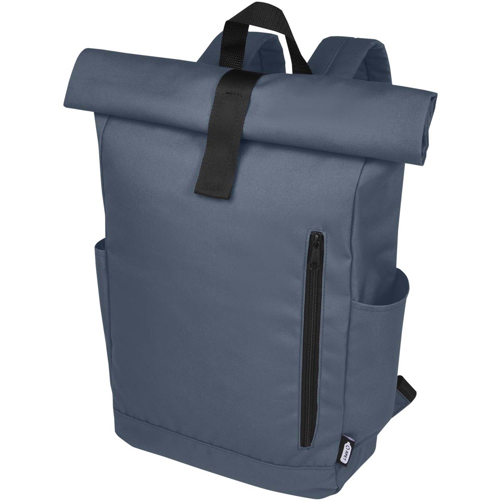 Byron 15.6" GRS RPET roll-top backpack 18L - Hale Blue
