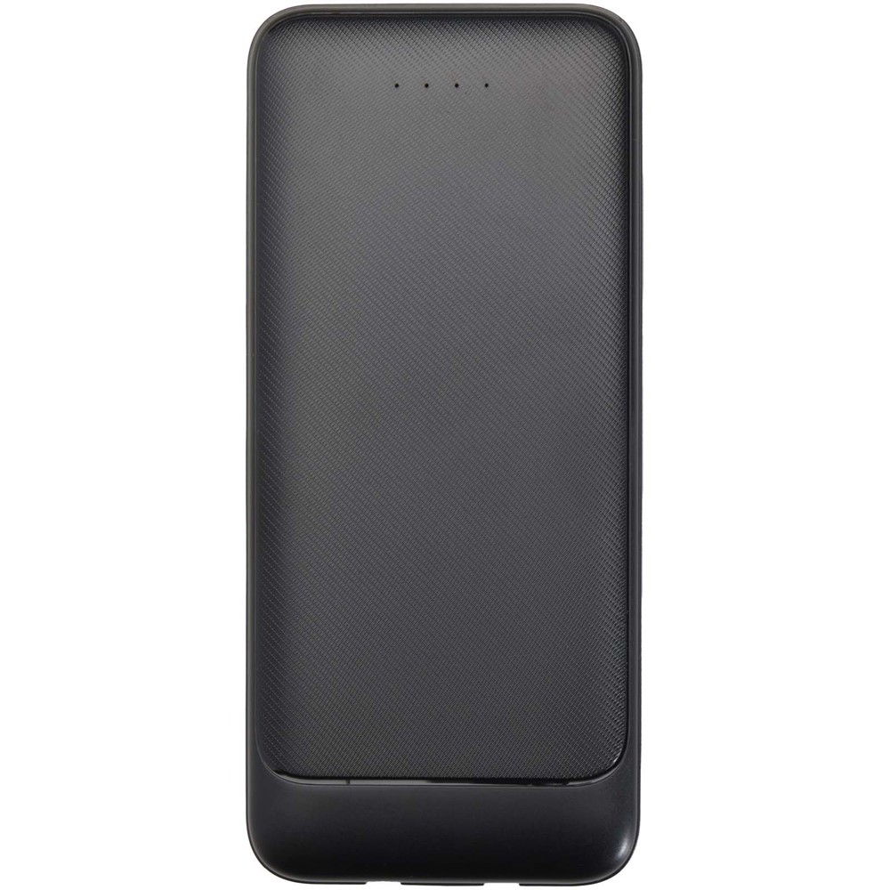 Adhil 10.000 mAh 10W recycled plastic power bank with 2 built-in cables