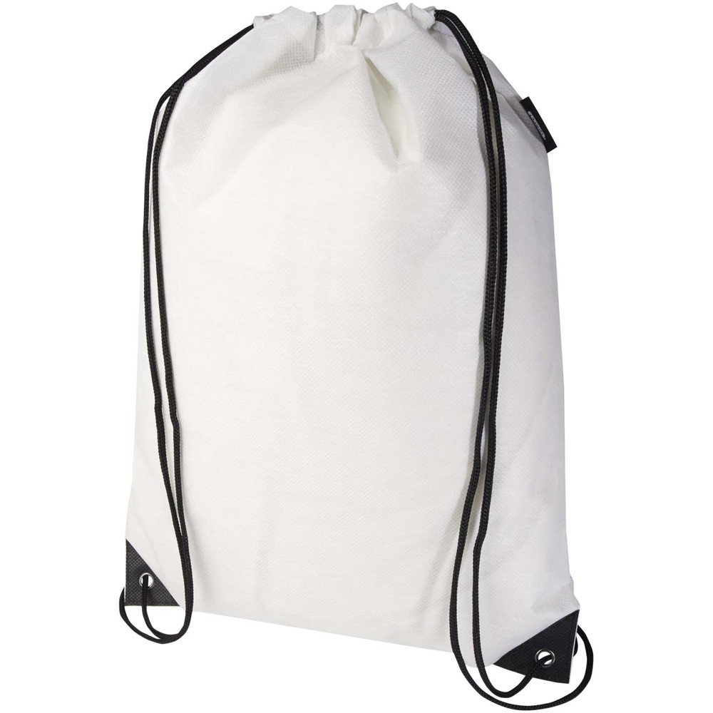 Evergreen GRS recycled non-woven drawstring bag 5L - white