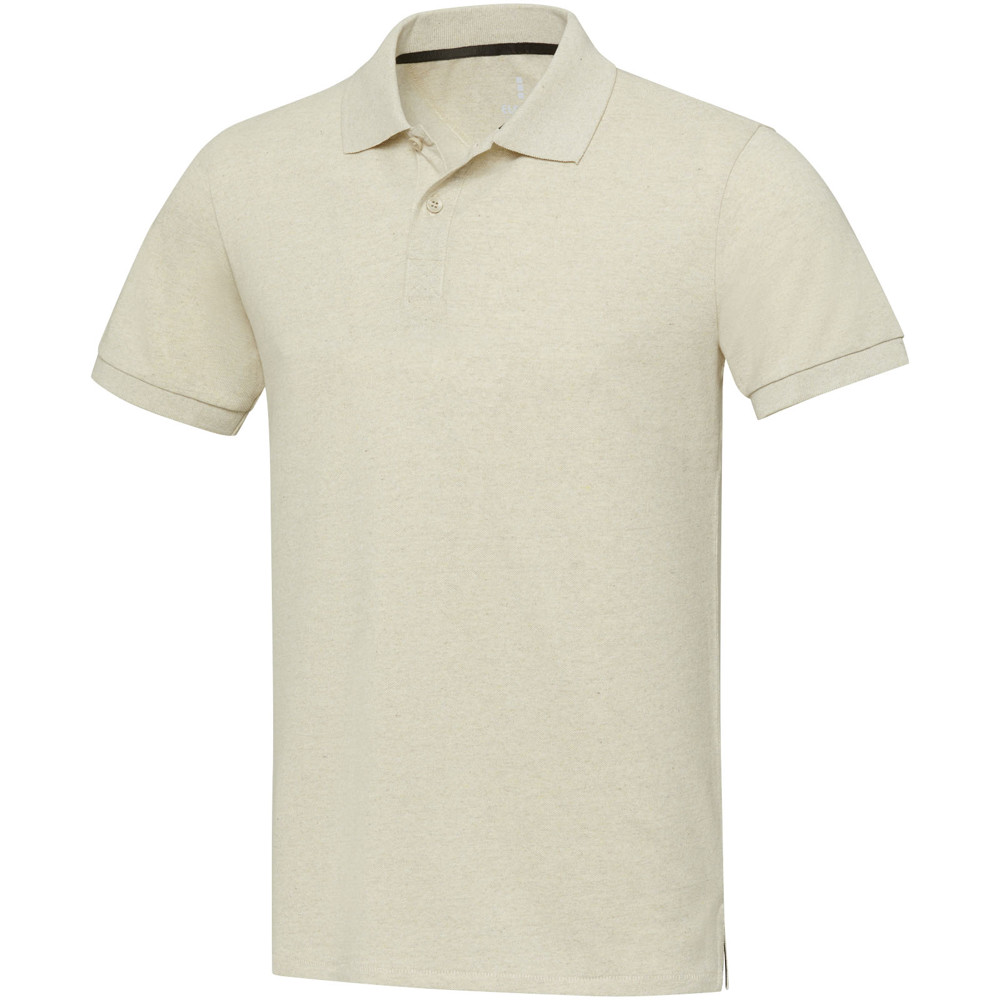Emerald 200 g/m2 short sleeve unisex Aware™ recycled polo - Oatmeal