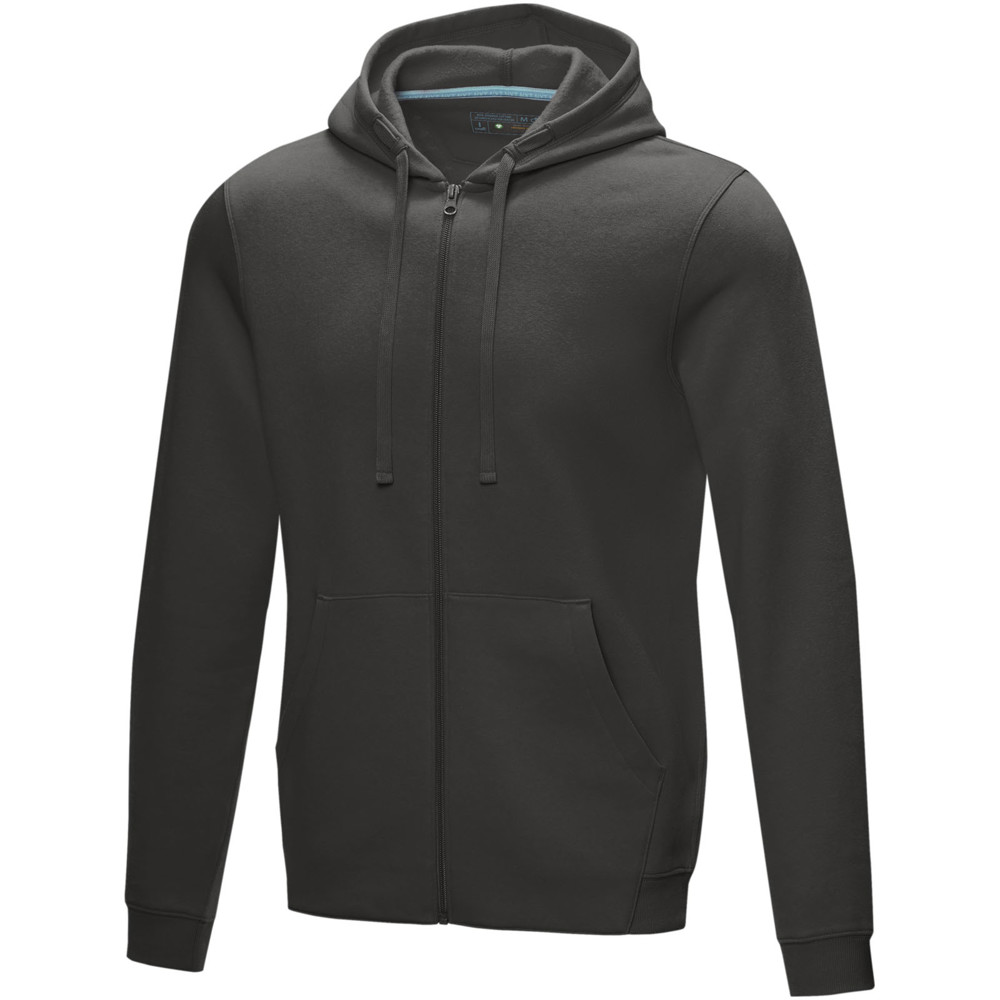Ruby men’s organic recycled full zip hoodie - Storm grey