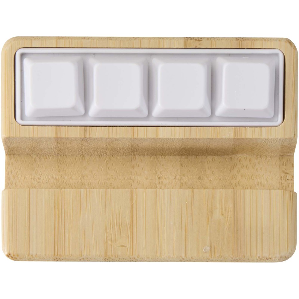 Algol recycled plastic phone stand and fidget toy with bamboo details