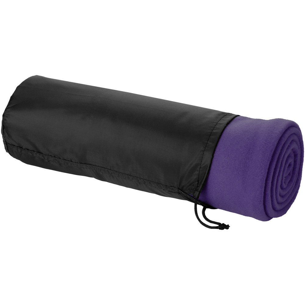 Huggy fleece plaid blanket with carry pouch 150x120 cm - Purple