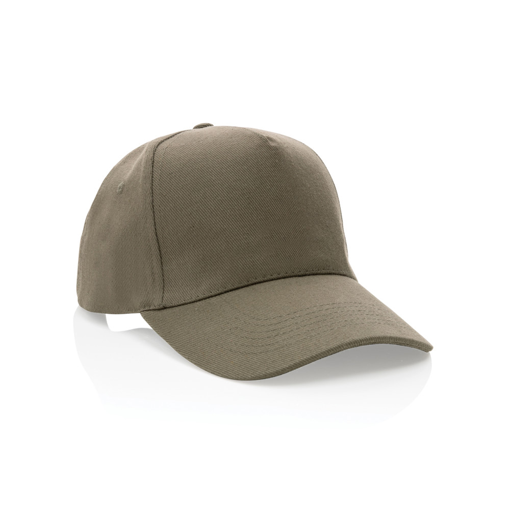 Impact 5panel 280gr Recycled cotton cap with AWARE™ tracer - green (± PMS Green)