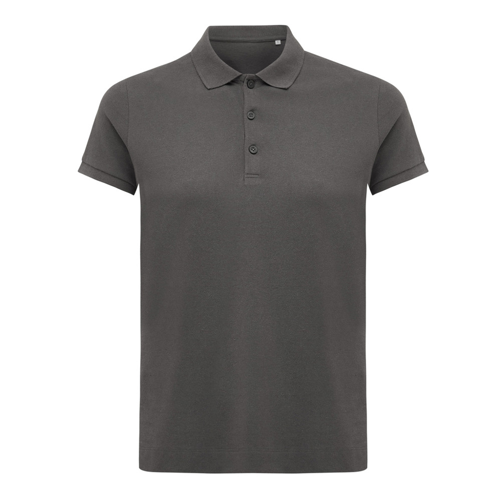 IQONIQ Yosemite women recycled cotton pique polo - anthracite (± PMS 19-3900 TCX)