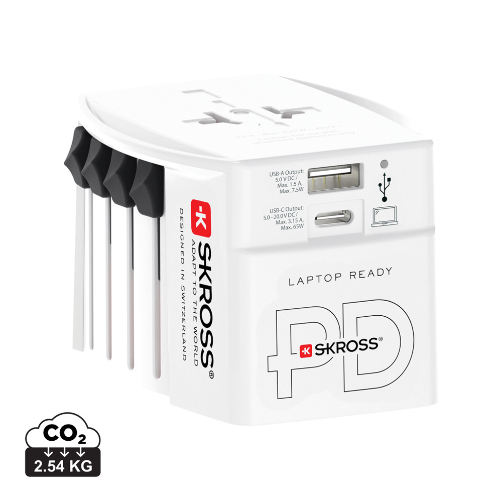 SKROSS World Travel Adapter MUV 65W PD with USB C Cable