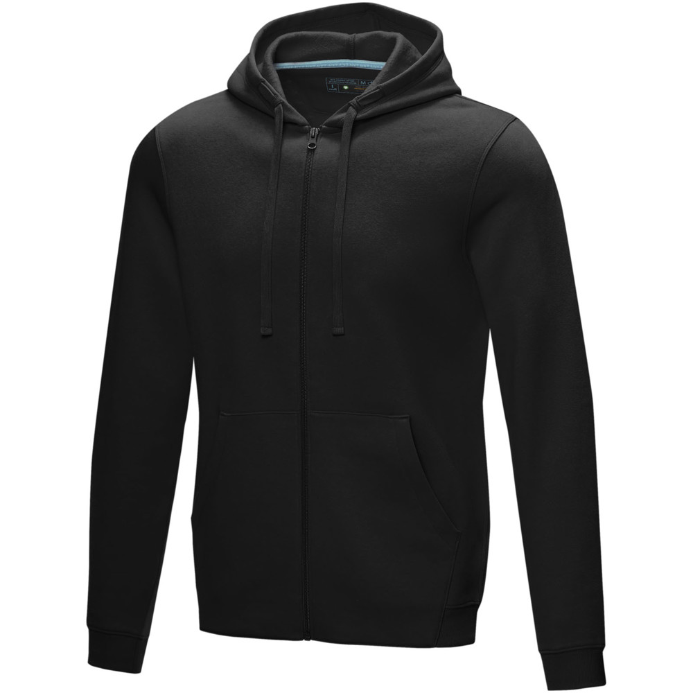 Ruby men’s organic recycled full zip hoodie - Black
