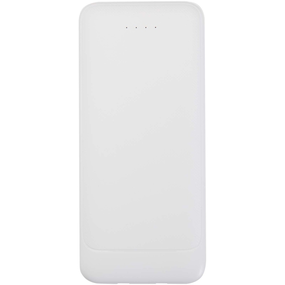 Adhil 10.000 mAh 10W recycled plastic power bank with 2 built-in cables