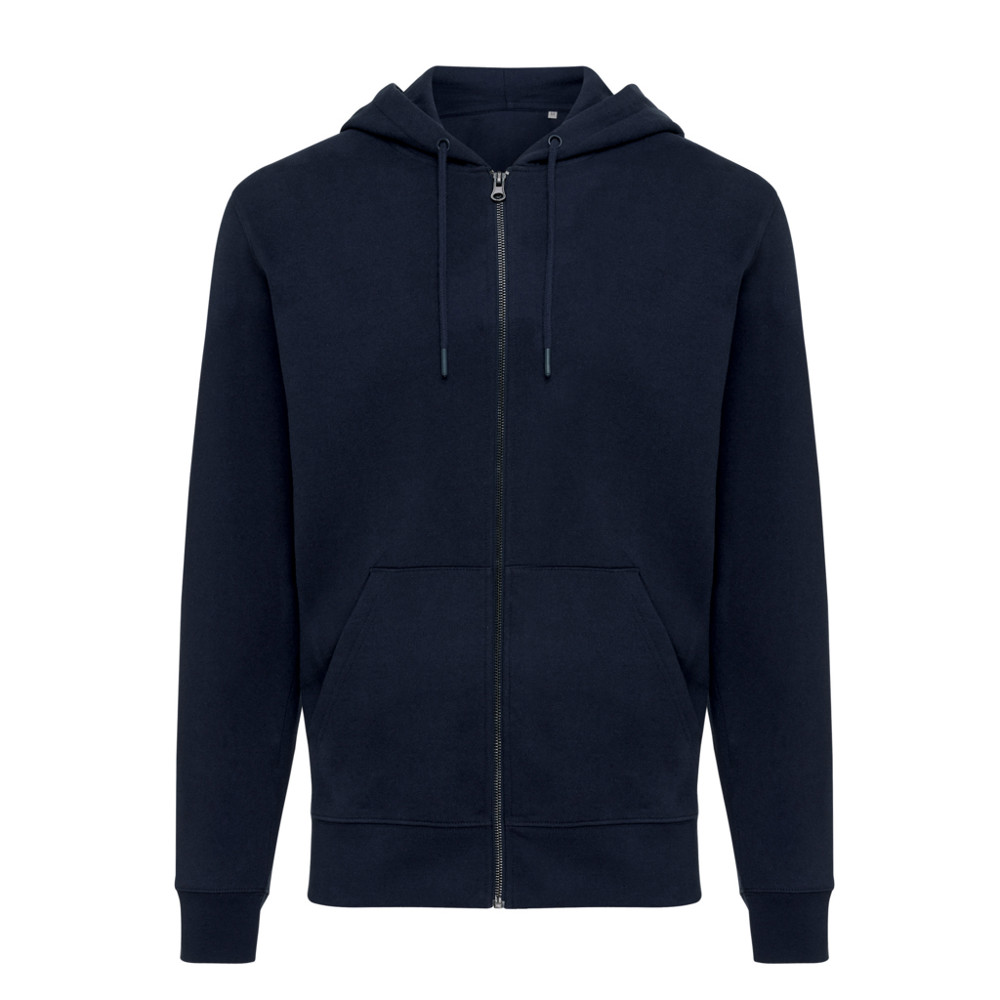 IQONIQ Abisko recycled cotton zip through hoodie - navy (± PMS 19-3923TCX)