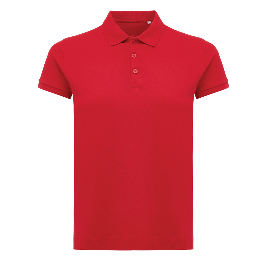 IQONIQ Yosemite women recycled cotton pique polo - red (± PMS 19-1757 TCX)