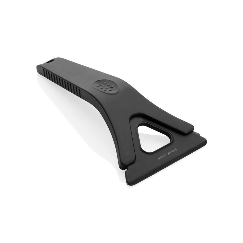 Polard RCS certified recycled plastic 3-in-1 ice scraper - black (± PMS Black)