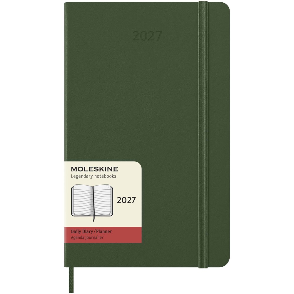 Moleskine hard cover 12 month L daily planner - Myrtle green