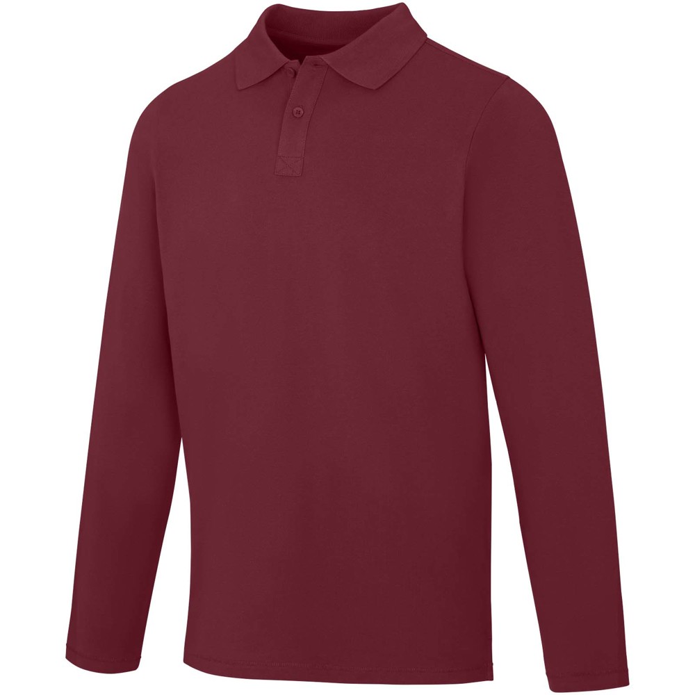Calgary 180 g/m2 long sleeve men's polo - Deep Burgundy