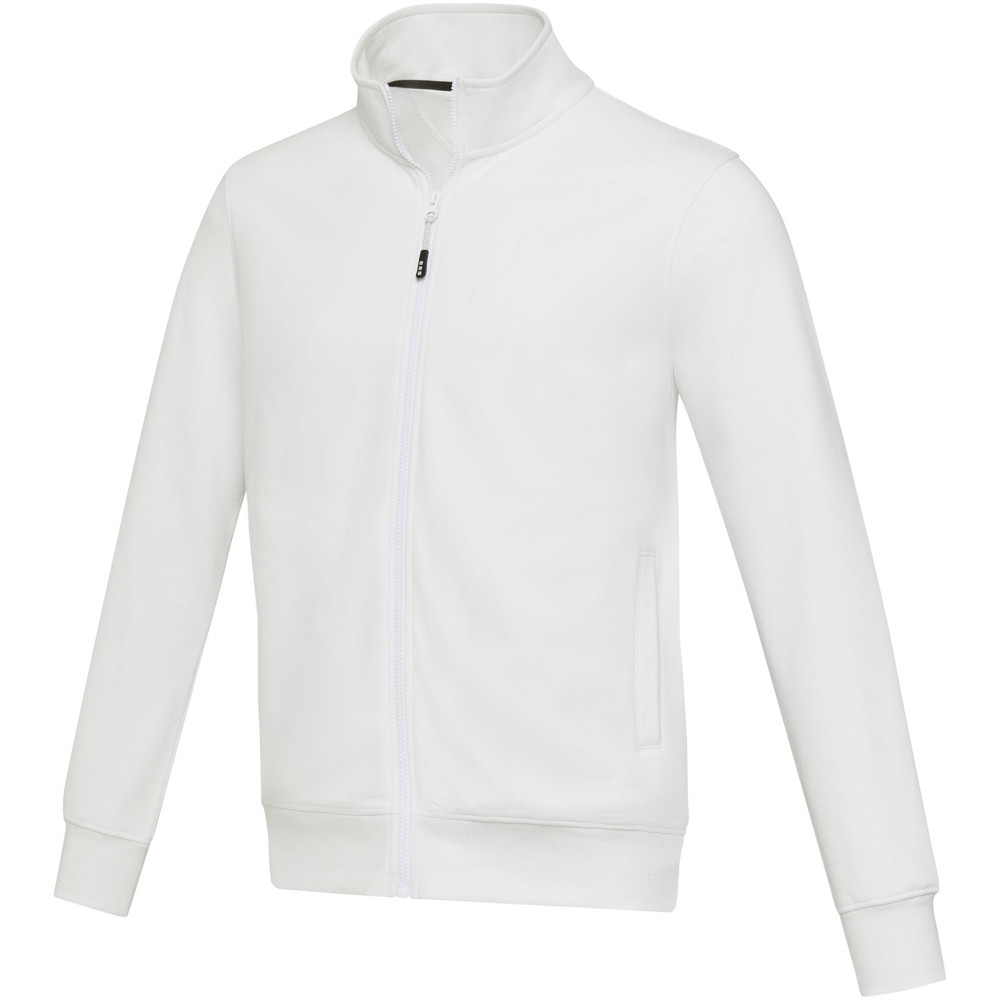 Galena 320 g/m2 unisex Aware™ recycled full zip sweater - White