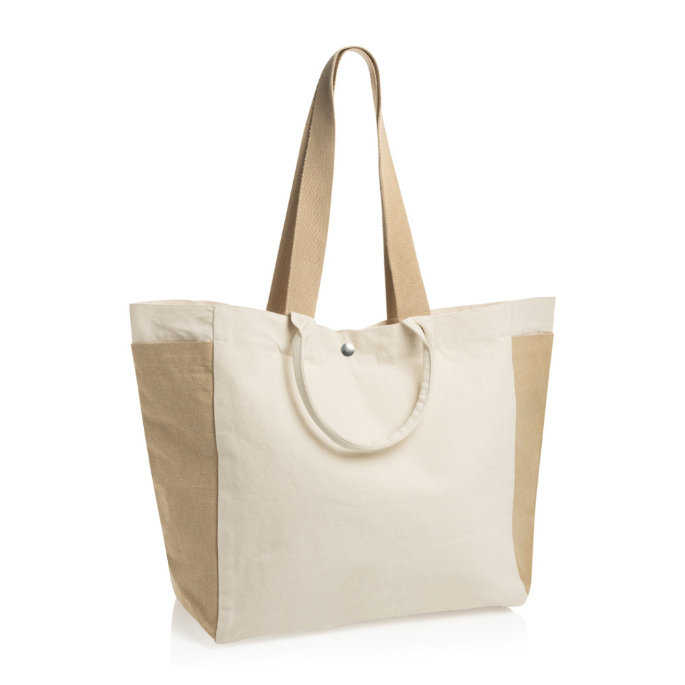 BEAU AWARE™ 400gsm recycled canvas all-round shopper - off white (± PMS Natural)