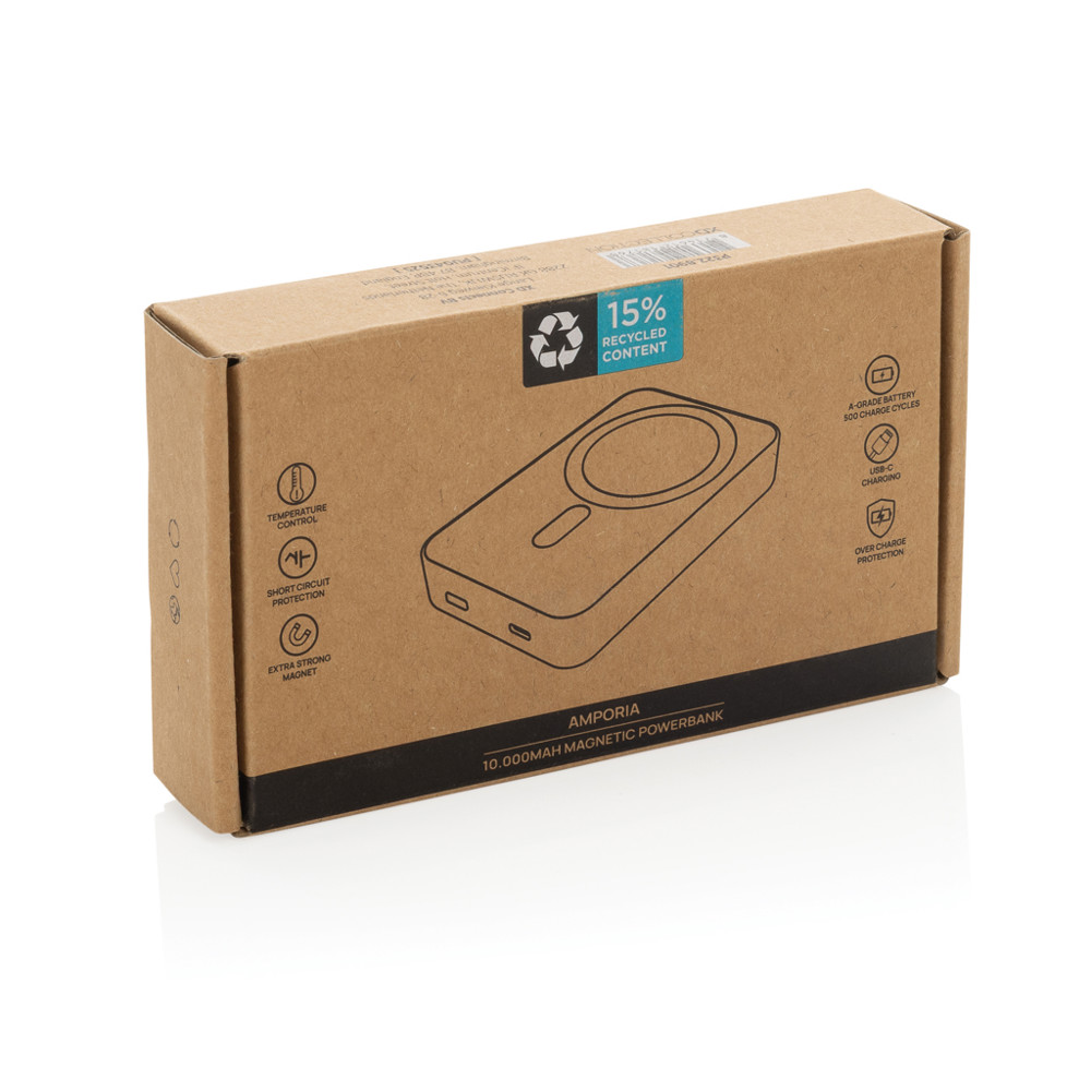 Amporia RCS recycled plastic 10.000mAh magnetic powerbank