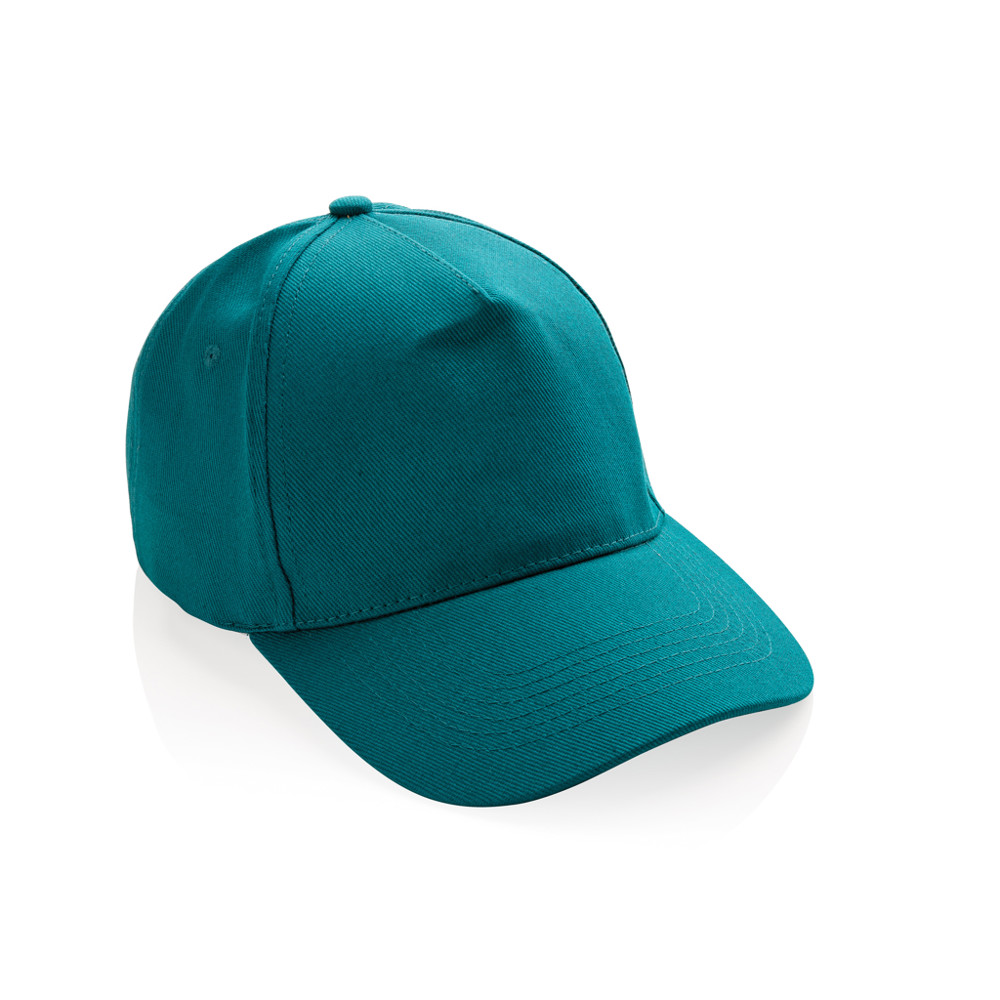 Impact 5panel 280gr Recycled cotton cap with AWARE™ tracer - verdigris (± PMS 18-4834TCX)