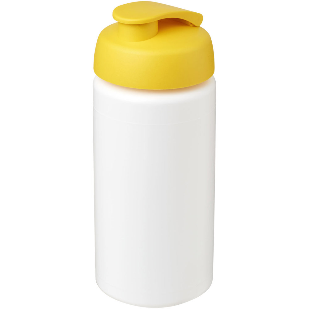 Baseline® Plus grip 500 ml flip lid sport bottle - White, Yellow