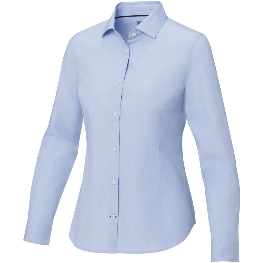 Cuprite long sleeve women's organic shirt - Light blue