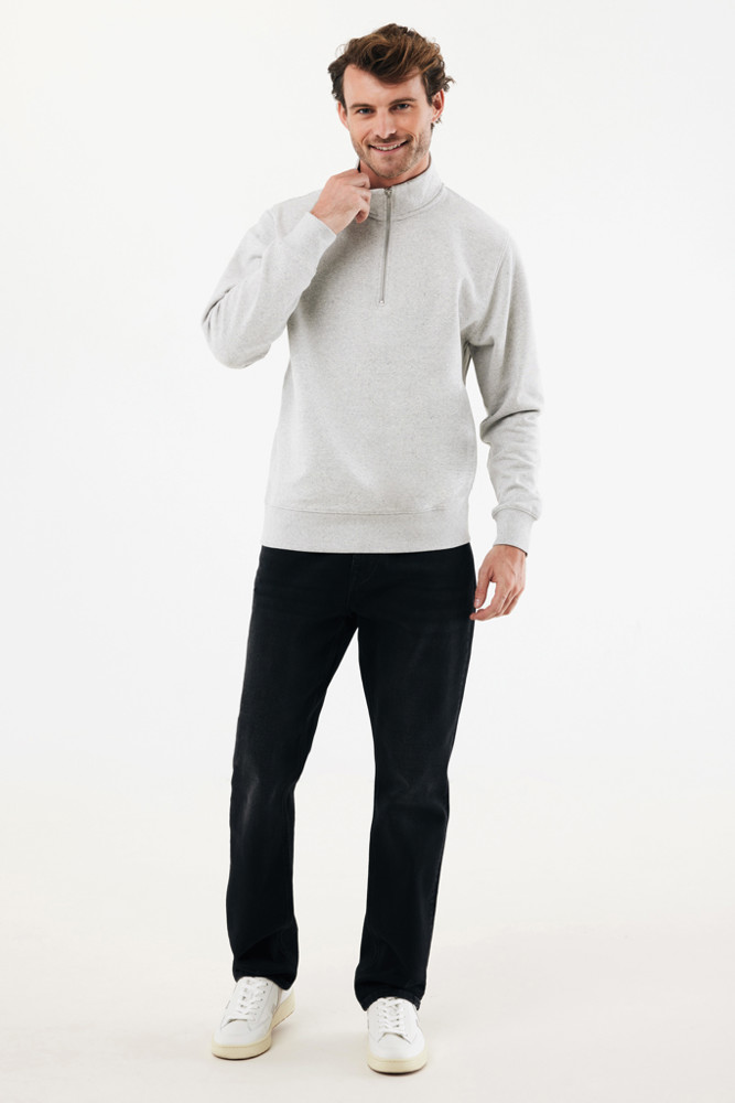 IQONIQ Elgon recycled cotton quarter zip sweater