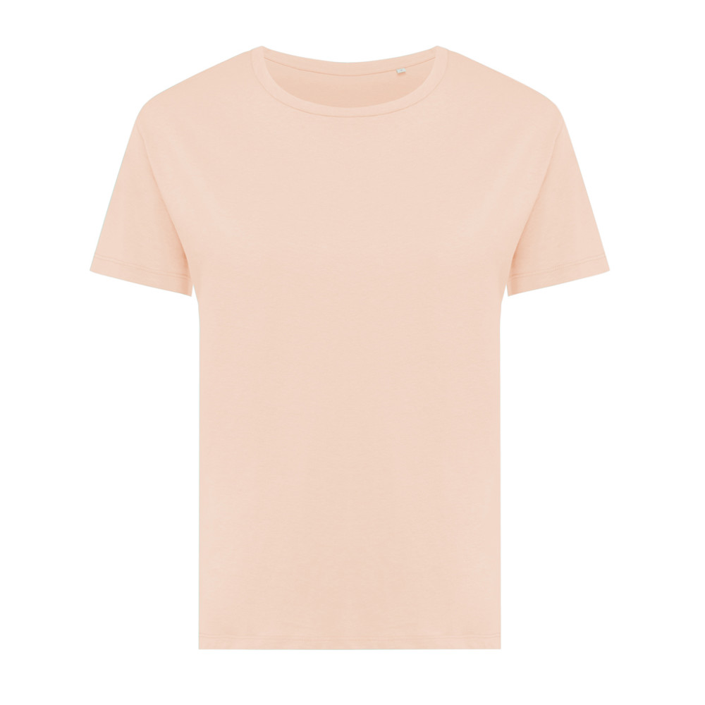 IQONIQ Yala women lightweight recycled cotton t-shirt - peach nectar (± PMS 14-1314 TCX)