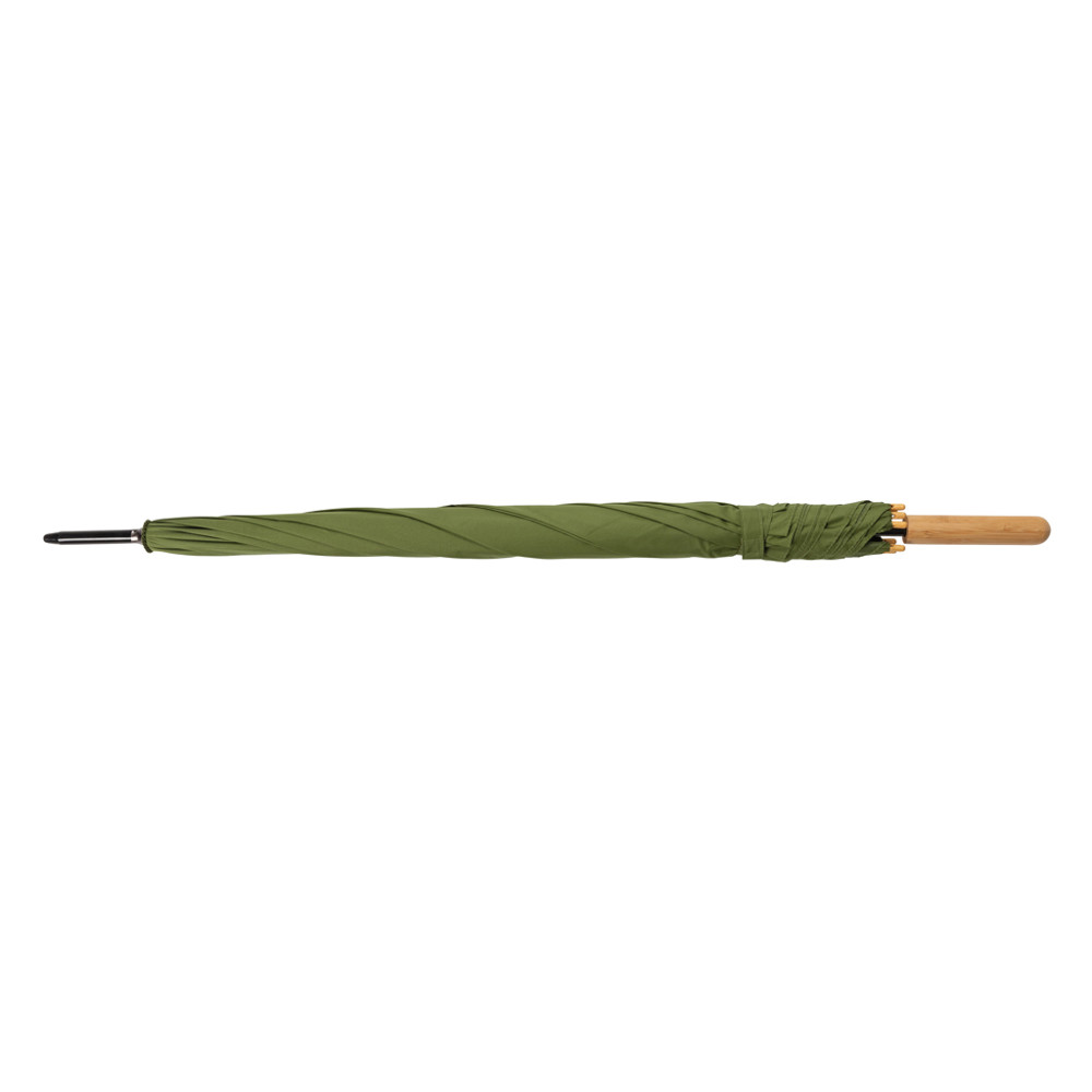 27" Impact AWARE™ RPET 190T auto open bamboo umbrella