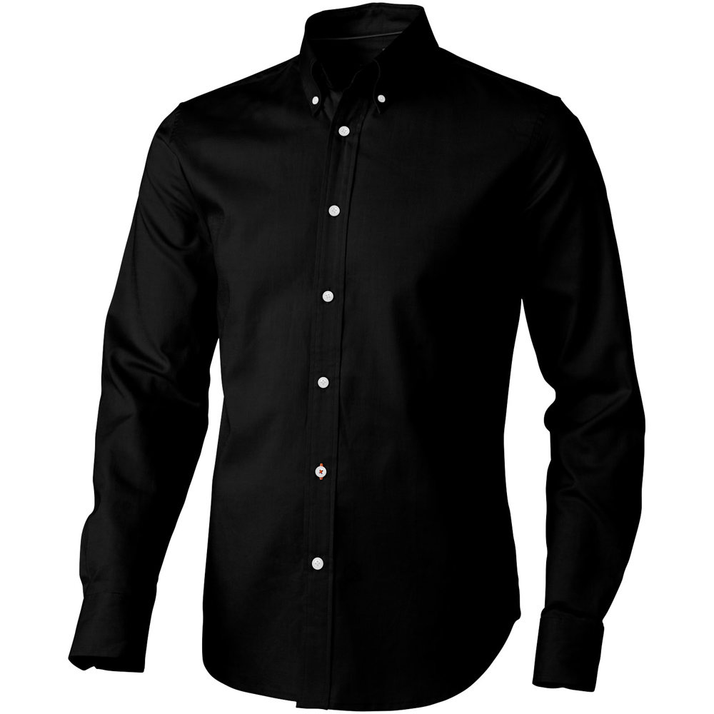 Vaillant 142 g/m2 long sleeve men's oxford shirt - Black
