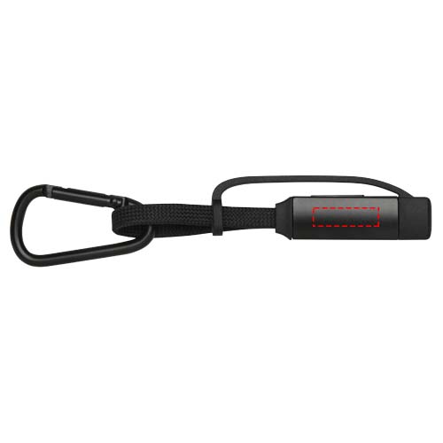 Algieba 65W 3-in-1 recycled aluminium charging cable with carabiner