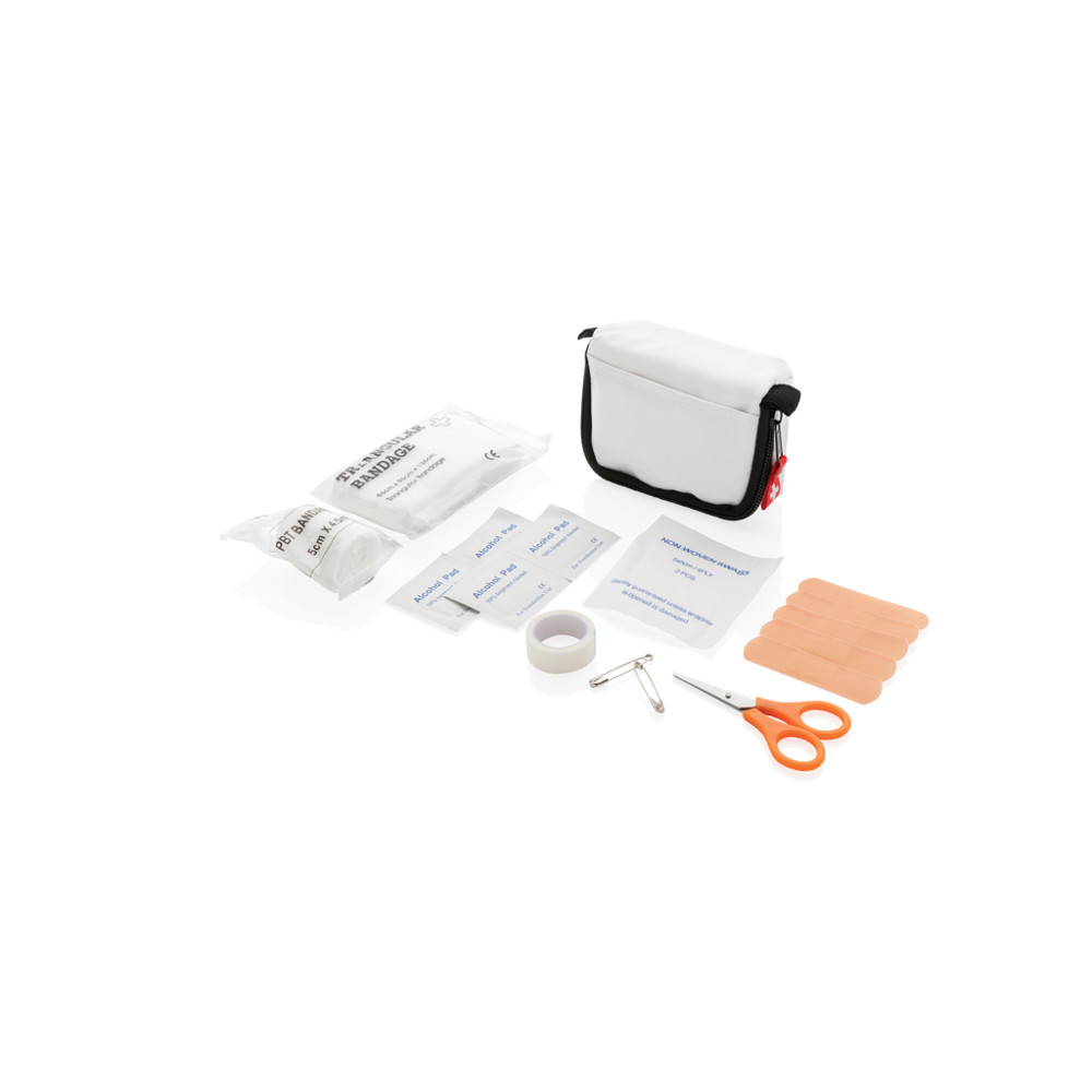 First aid set in pouch - white (± PMS White)