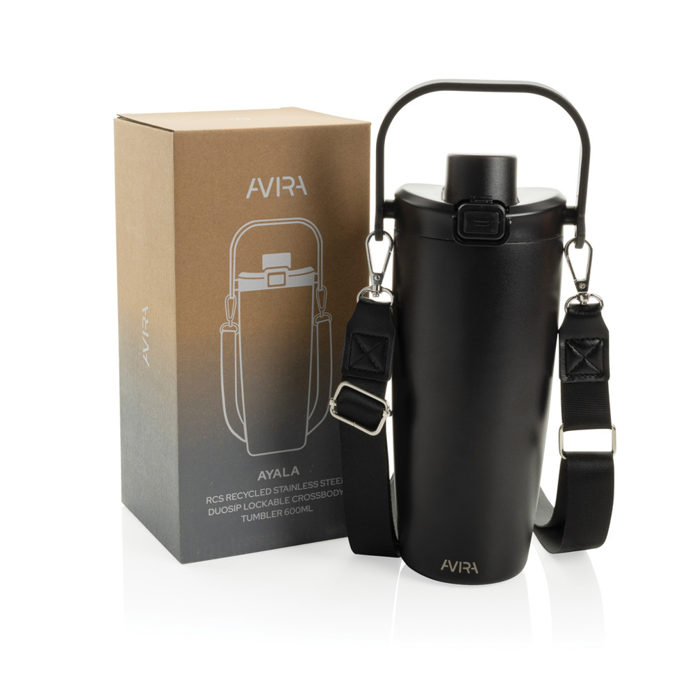 Avira Ayala RCS re-steel duosip lockable crossbody tumbler