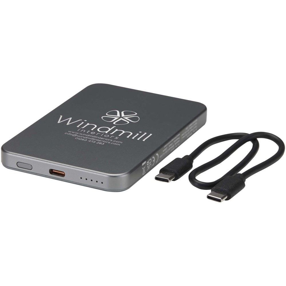 Avis 5000 mAh RCS recycled aluminium magnetic power bank 
