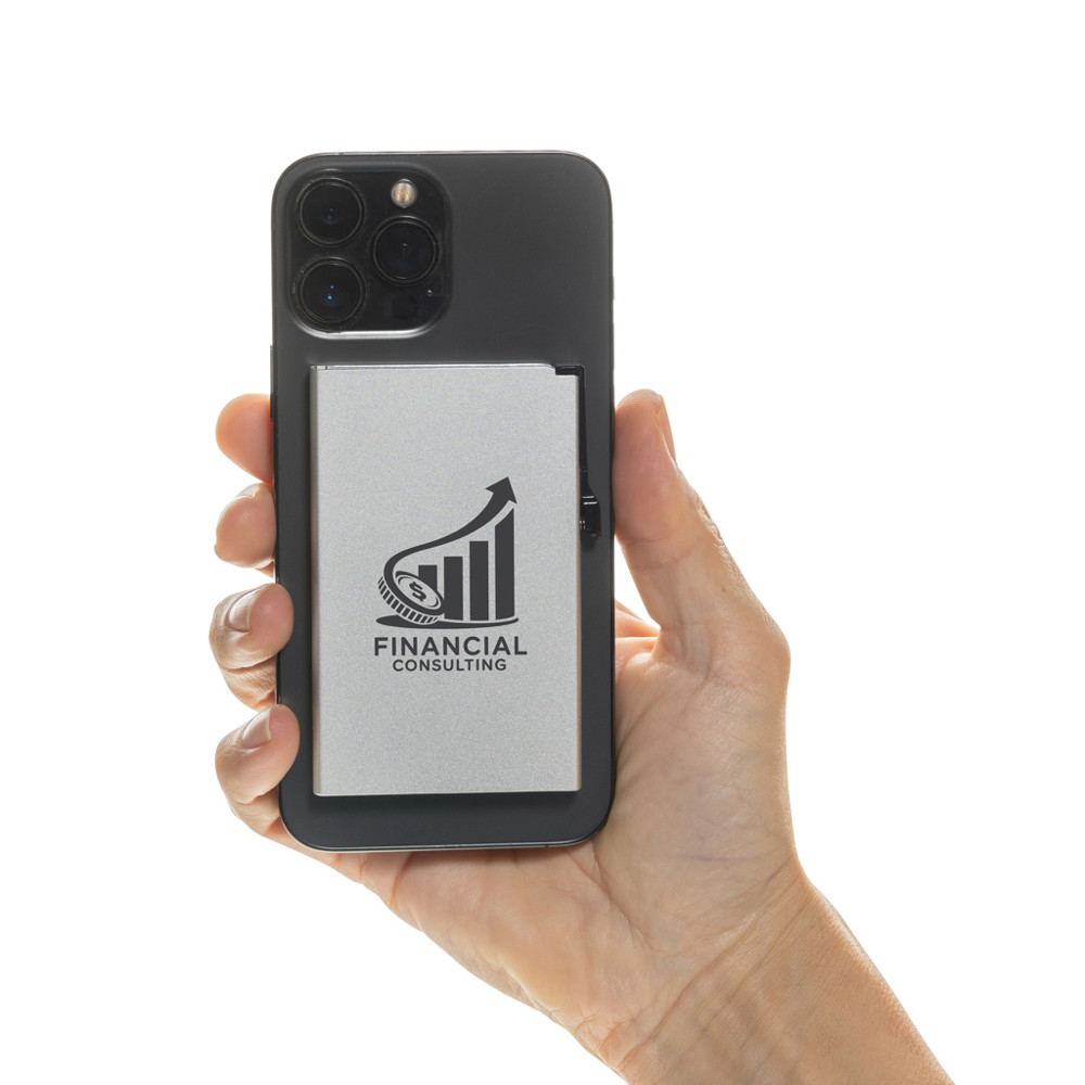 Standard aluminium RFID magnetic phone cardholder