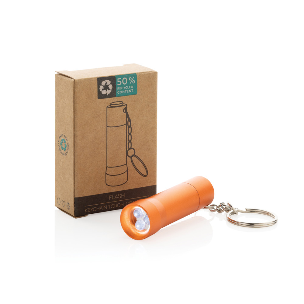 Flash RCS recycled aluminium keychain torch