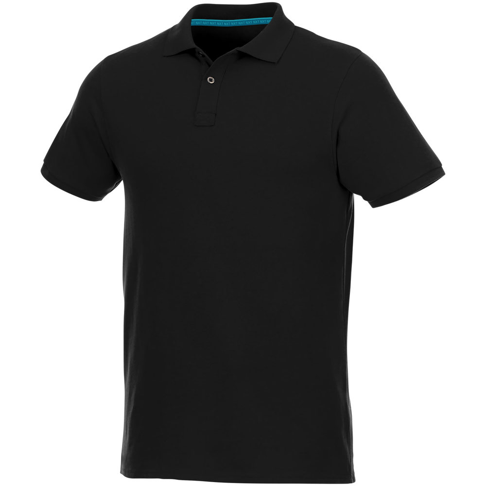 Beryl short sleeve men's organic recycled polo - Black