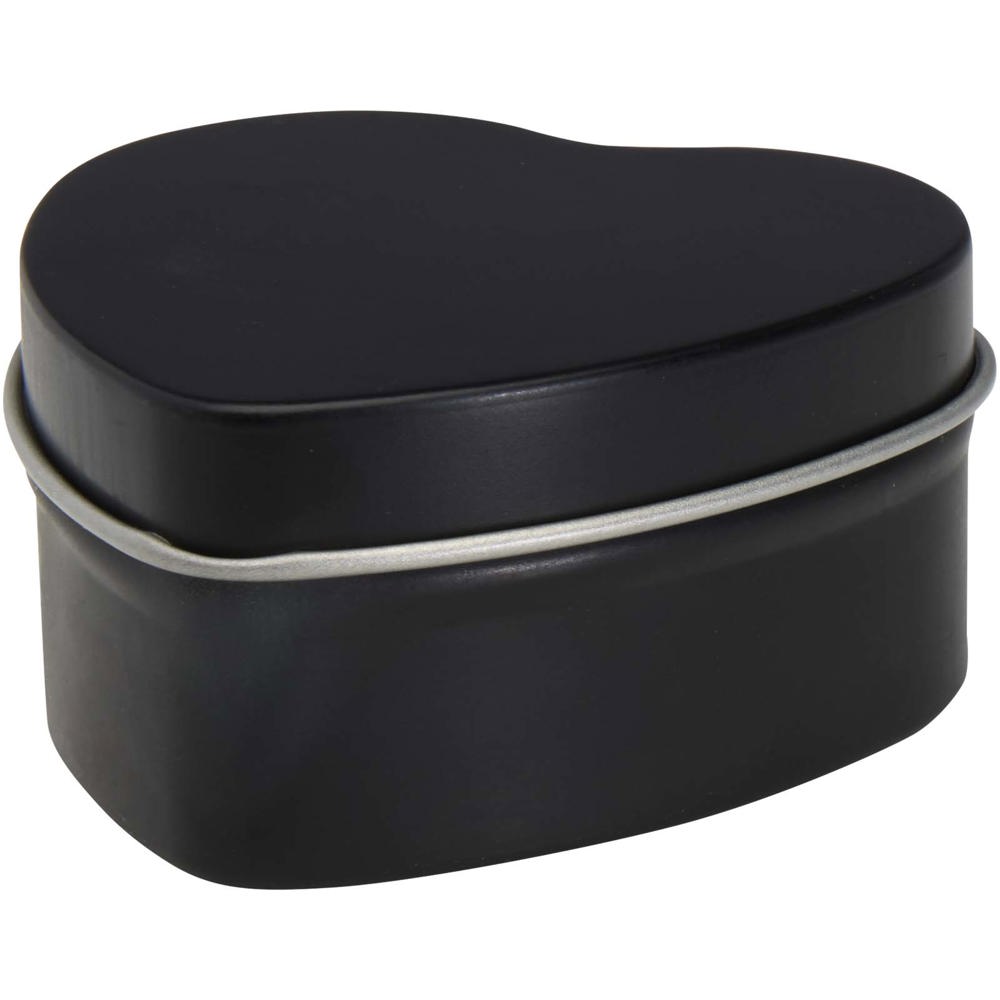 Blissful heart-shaped tin candle with vanilla aroma