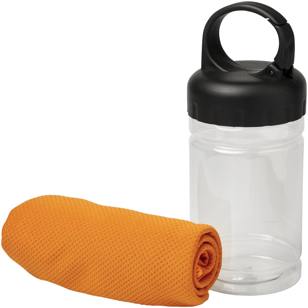 Remy cooling towel in PET container - Orange