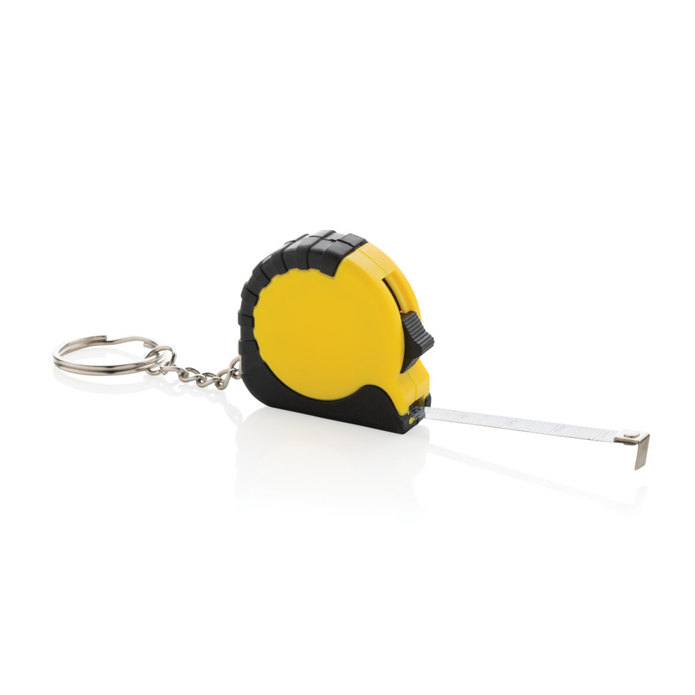 MeasureMate RCS reycled ABS 1 meter tape keychain - yellow (± PMS yellow)