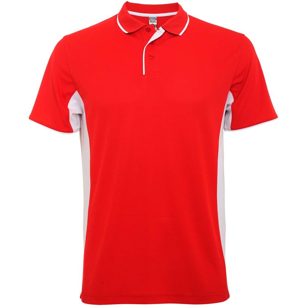 Montmelo 150 g/m² short sleeve unisex sports polo - Red, White