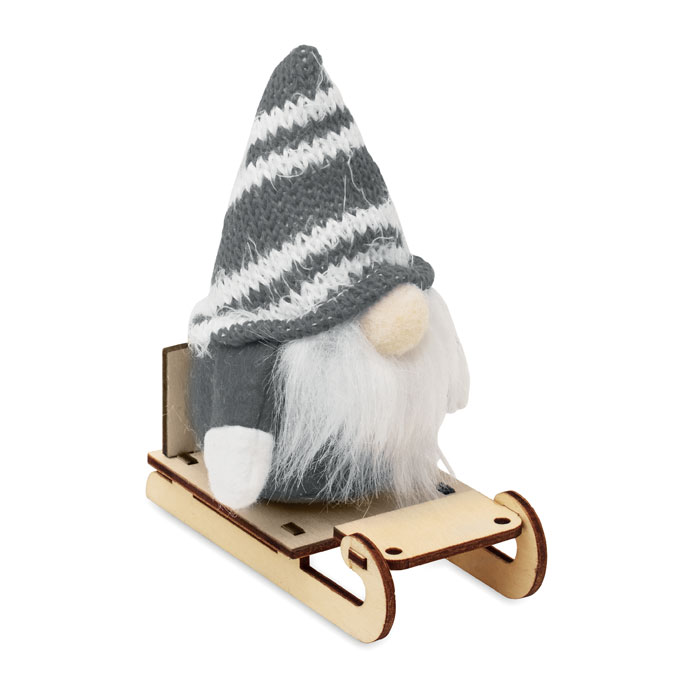 FROSTY SLEIGH - Gnome on wooden sleigh - Grey