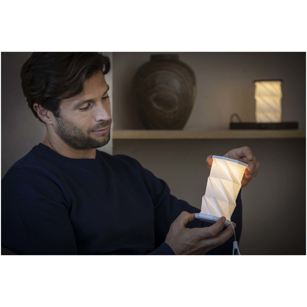 Celestia foldable and dimmable recycled plastic table lamp