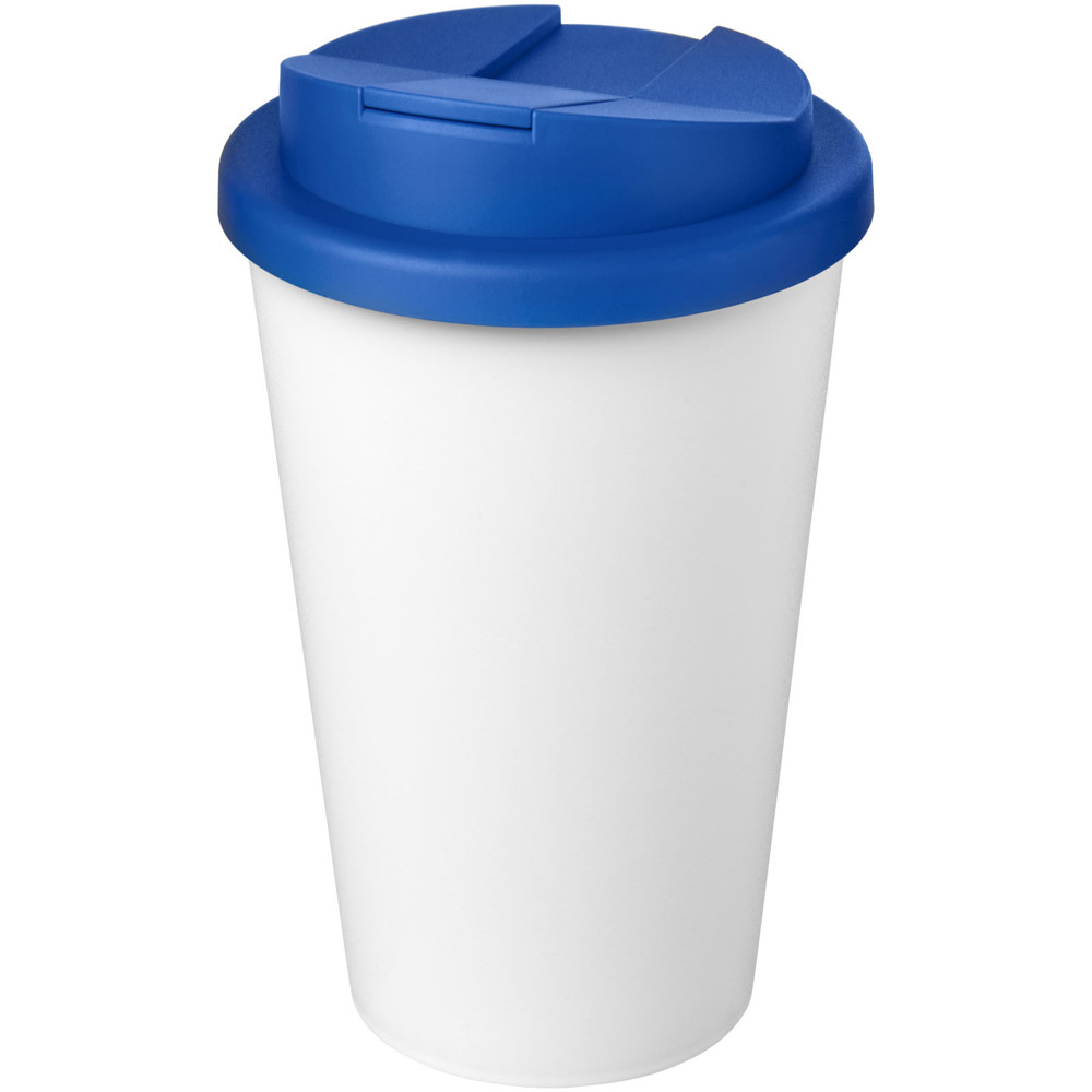 Americano® Eco 350 ml recycled tumbler with spill-proof lid - Mid Blue, White